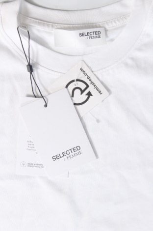 Γυναικείο t-shirt Selected Femme, Μέγεθος S, Χρώμα Λευκό, Τιμή 16,99 €