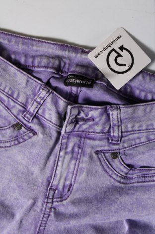 Damskie jeansy Crazy World, Rozmiar S, Kolor Fioletowy, Cena 26,99 zł