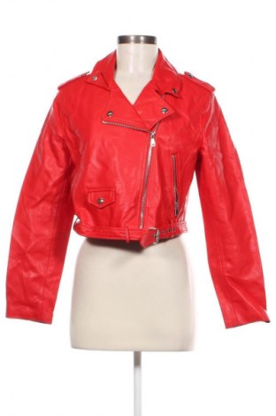 Damen Lederjacke Bershka, Größe L, Farbe Rot, Preis 14,49 €