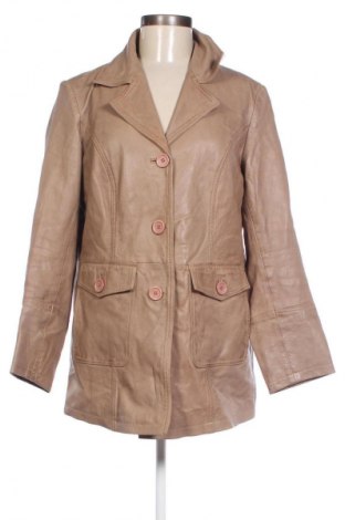 Damen Lederjacke Mainpol, Größe M, Farbe Beige, Preis 27,49 €