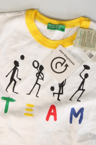 Kinder T-Shirt United Colors Of Benetton, Größe 6-7y/ 122-128 cm, Farbe Weiß, Preis 10,99 €