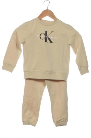 Set trening se copii Calvin Klein Jeans, Mărime 2-3y/ 98-104 cm, Culoare Bej, Preț 139,49 Lei