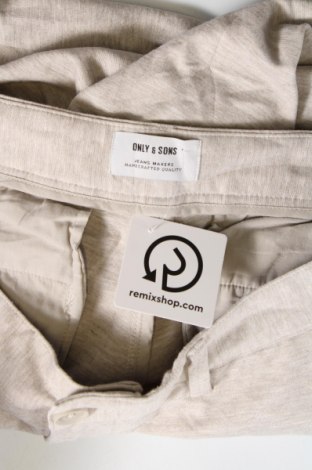 Pantaloni de bărbați Only & Sons, Mărime L, Culoare Bej, Preț 43,49 Lei