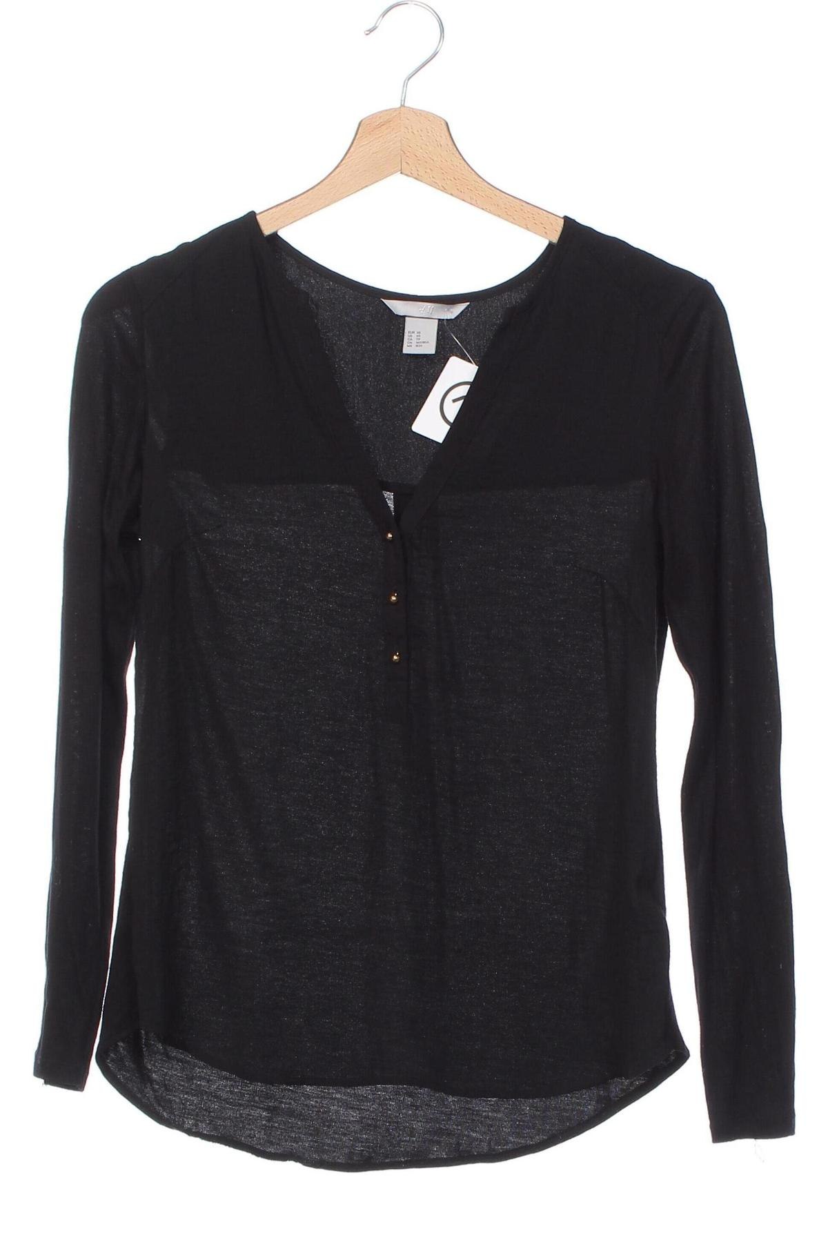 Damen Shirt H&M, Größe XS, Farbe Schwarz, Preis 3,99 €