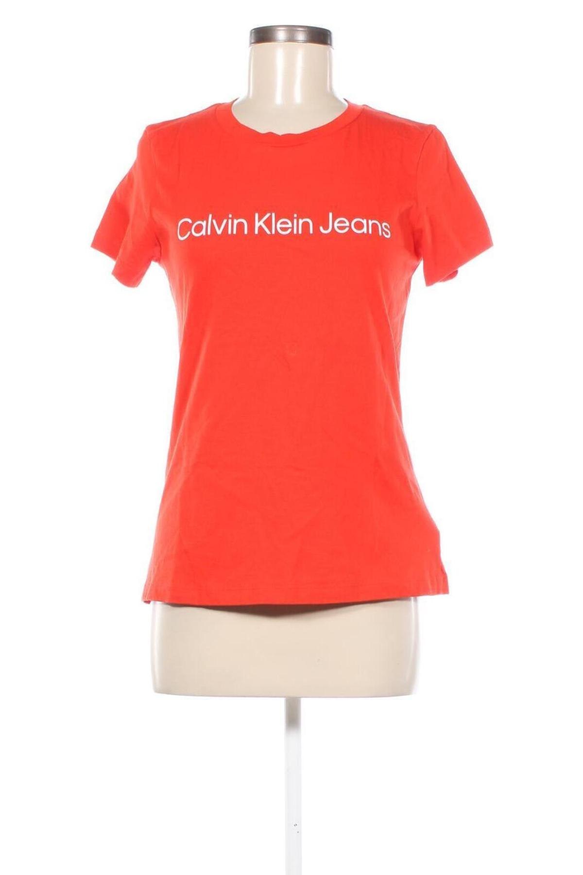 Tricou de femei Calvin Klein Jeans, Mărime M, Culoare Roșu, Preț 202,99 Lei