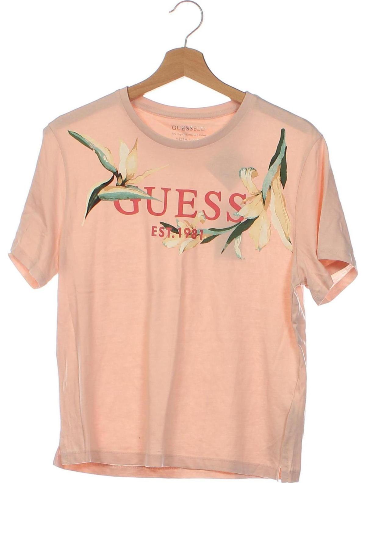 Damski T-shirt Guess, Rozmiar S, Kolor Różowy, Cena 166,29 zł