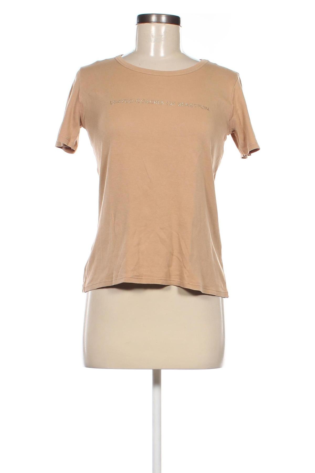 Damen T-Shirt United Colors Of Benetton, Größe M, Farbe Beige, Preis 4,99 €