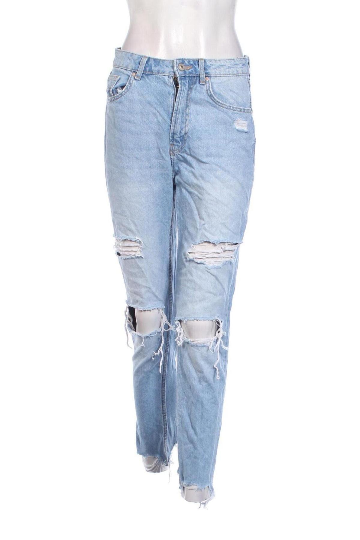 Damskie jeansy Bershka, Rozmiar M, Kolor Niebieski, Cena 46,99 zł