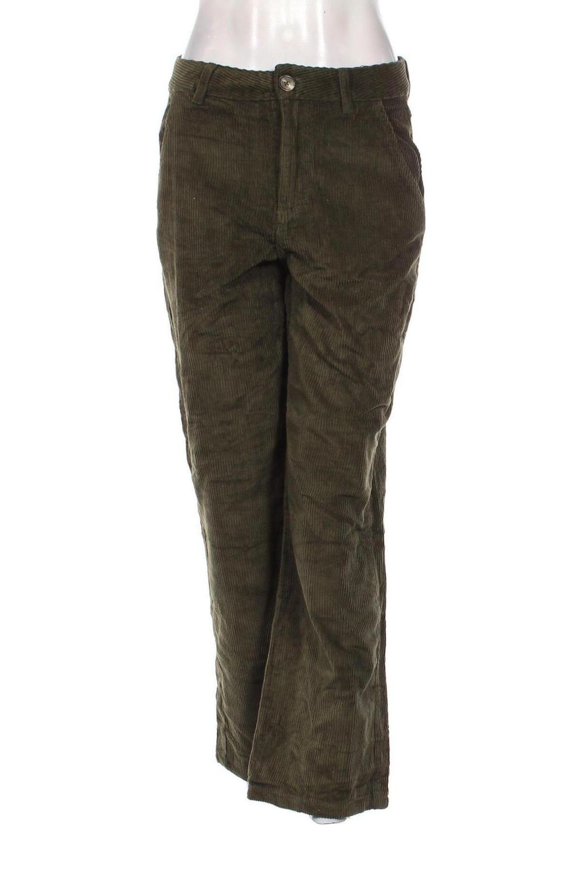 Pantaloni de velvet de femei Pieces, Mărime S, Culoare Verde, Preț 28,99 Lei