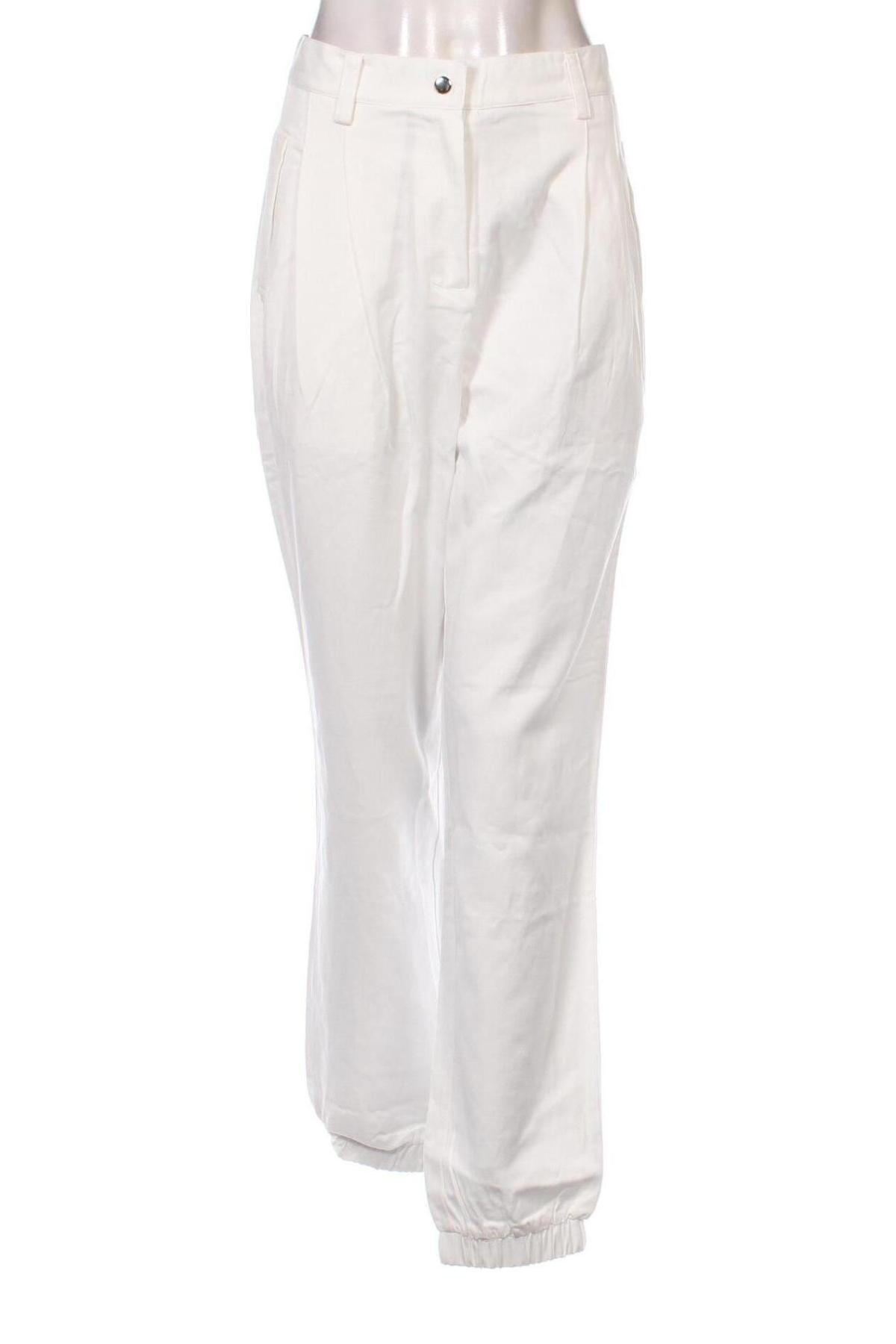 Pantaloni de femei Guido Maria Kretschmer for About You, Mărime L, Culoare Alb, Preț 91,99 Lei