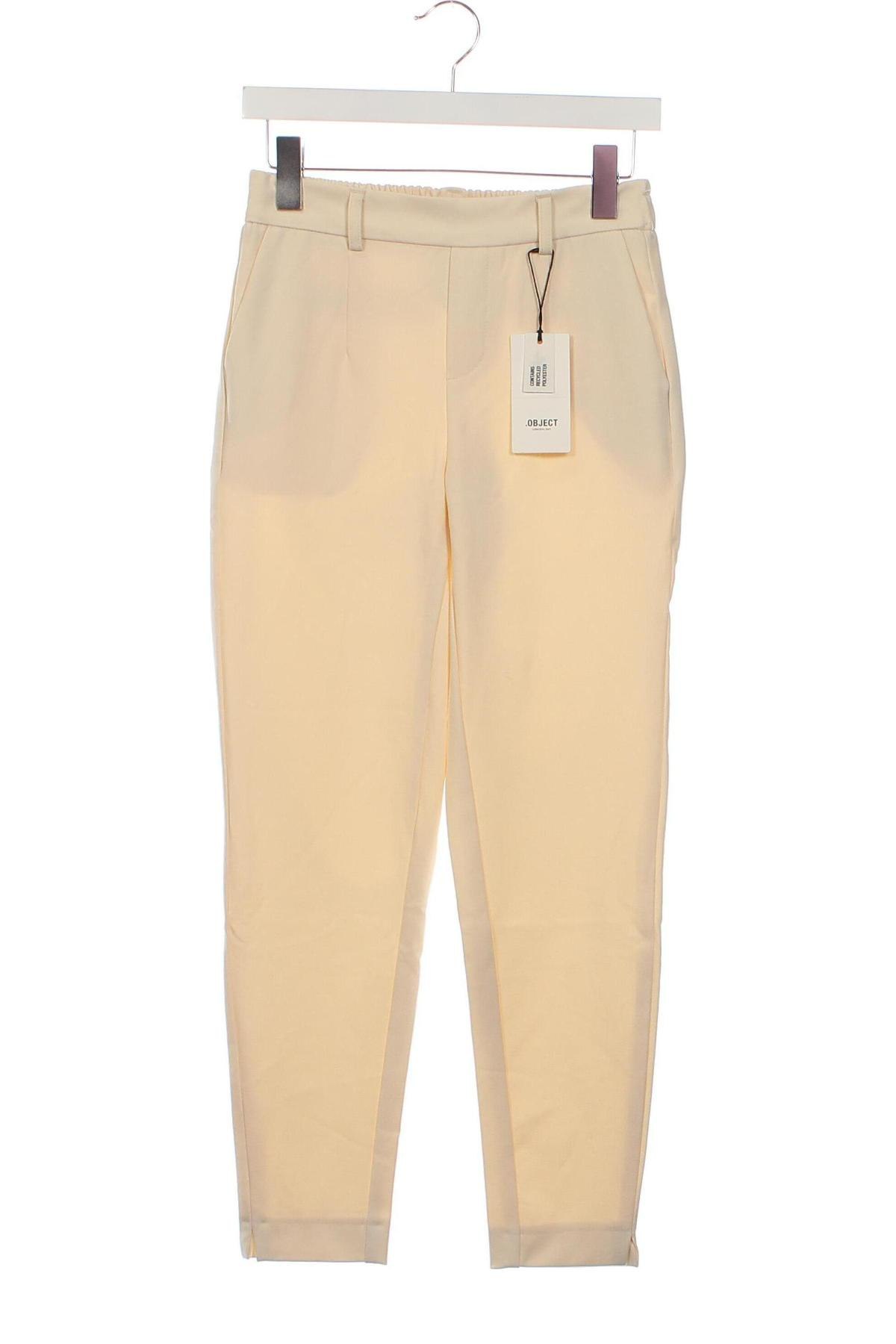 Pantaloni de femei Object, Mărime XS, Culoare Bej, Preț 91,99 Lei