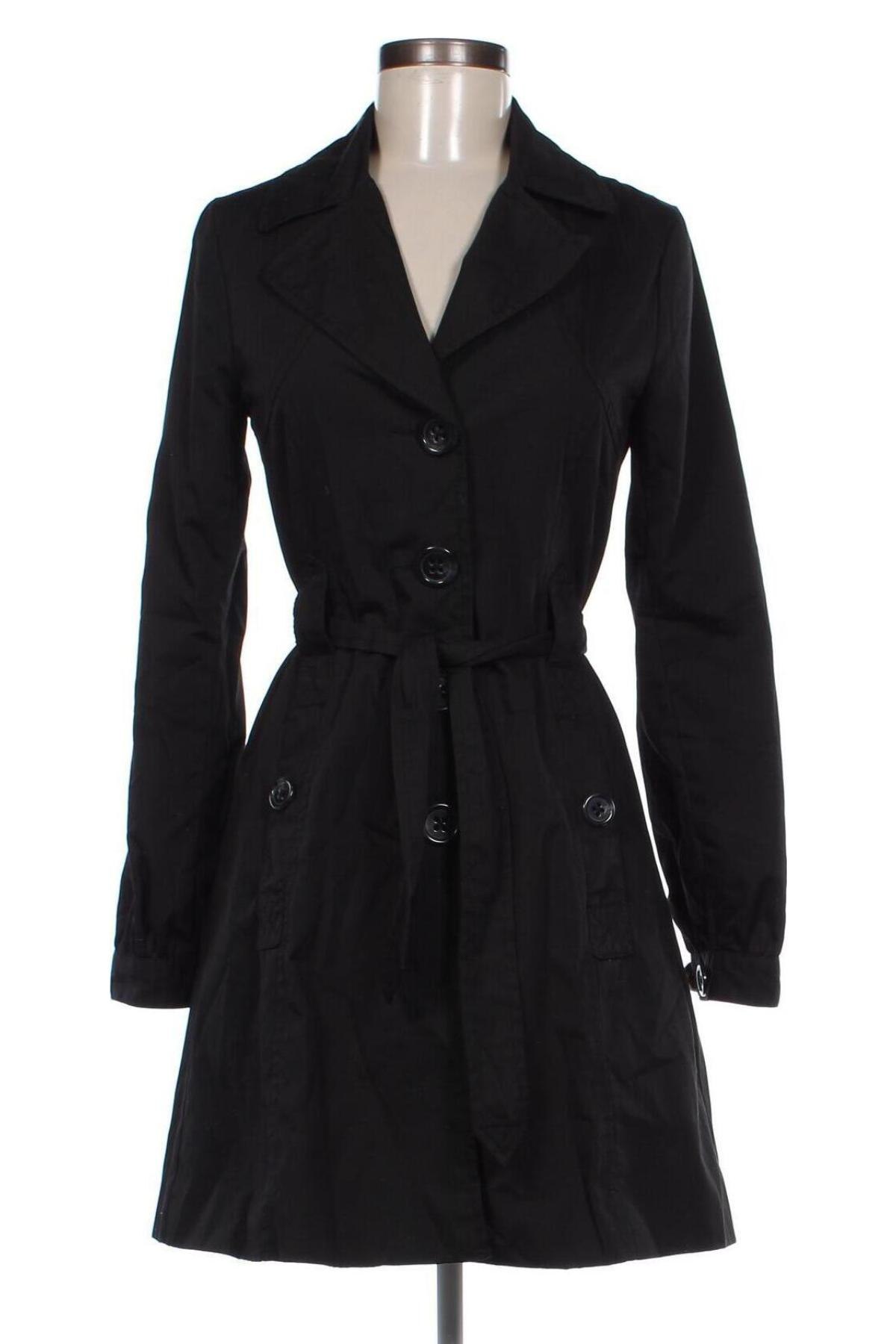 Damen Trench Coat H&M, Größe XS, Farbe Schwarz, Preis € 47,79