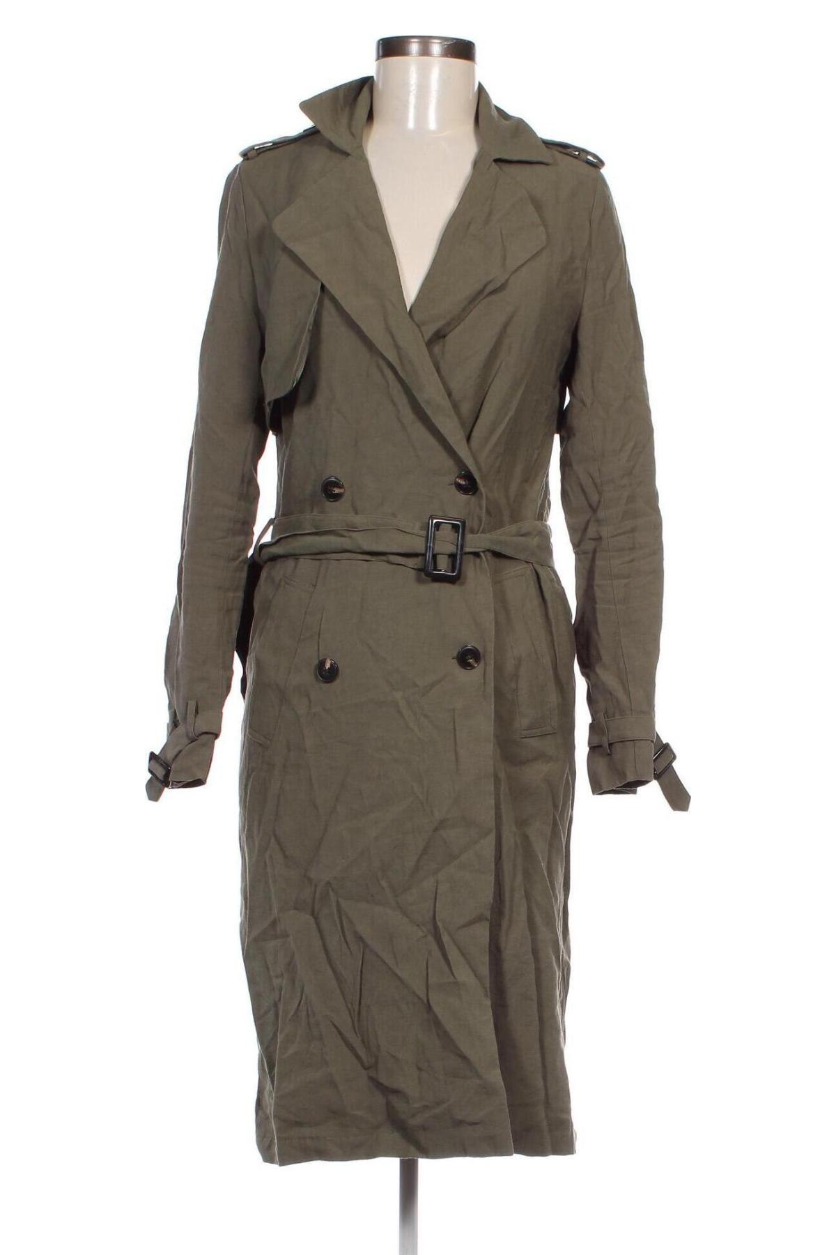 Damen Trenchcoat Stradivarius, Größe S, Farbe Grün, Preis 16,99 €