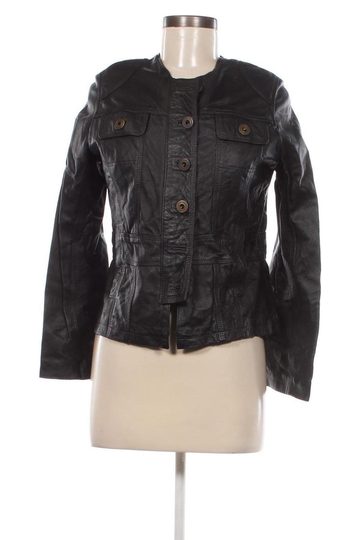 Damen Lederjacke, Größe S, Farbe Schwarz, Preis 22,99 €