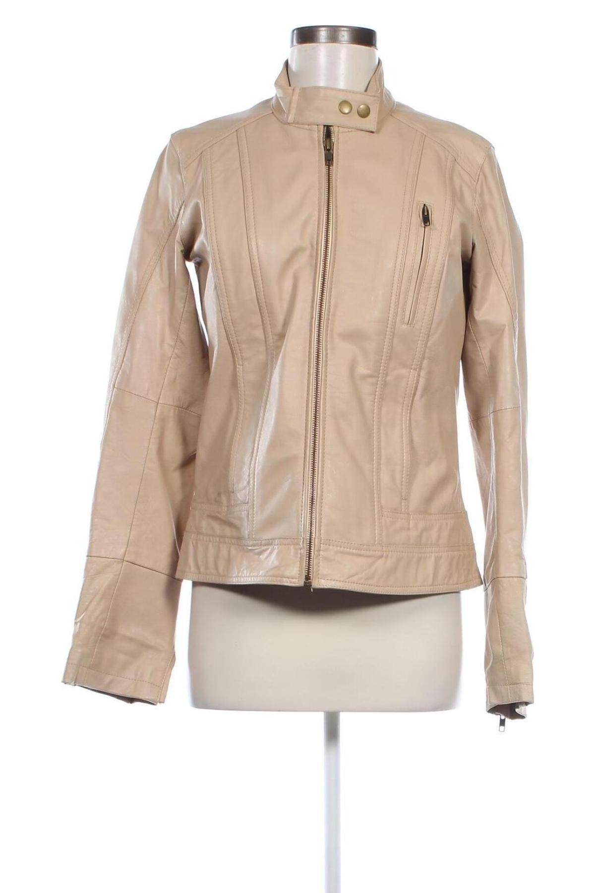 Damen Lederjacke Laura Clement, Größe M, Farbe Beige, Preis 61,69 €