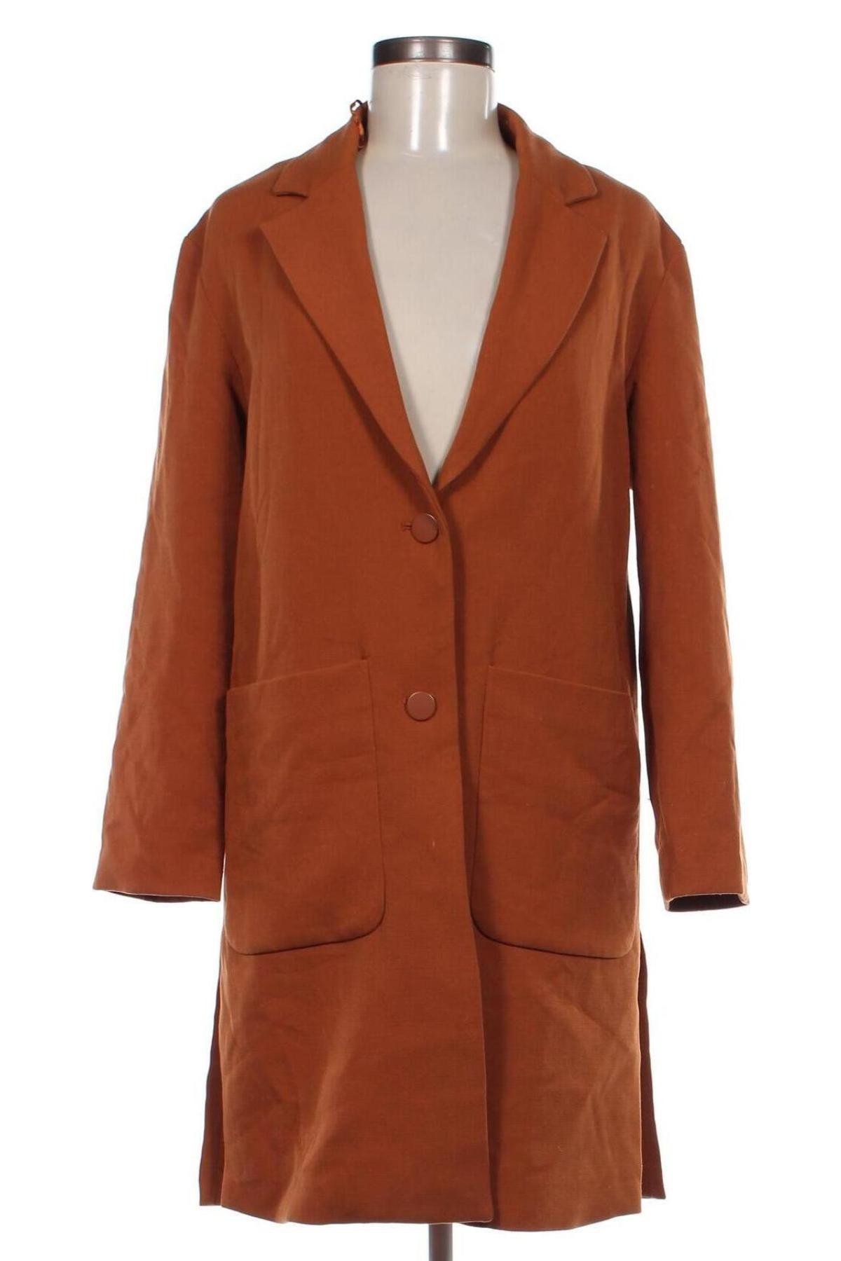 Damenmantel Bershka, Größe XS, Farbe Orange, Preis € 12,49