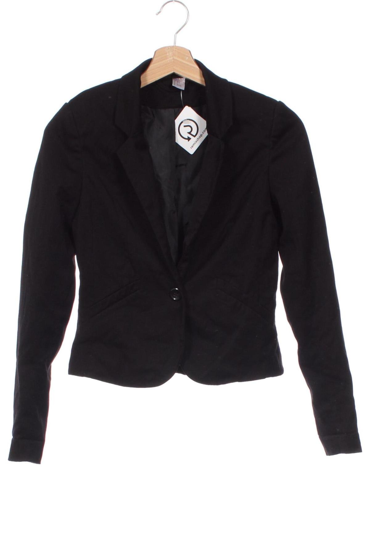 Damen Blazer H&M Divided, Größe XXS, Farbe Schwarz, Preis € 12,49