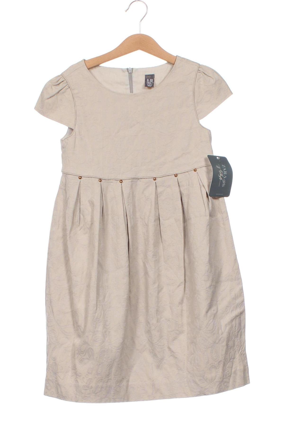 Kinderkleid Zara Kids, Größe 9-10y/ 140-146 cm, Farbe Beige, Preis € 15,12