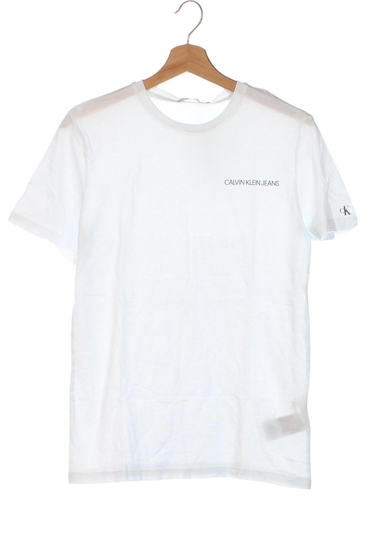 Kinder T-Shirt Calvin Klein Jeans, Größe 15-18y/ 170-176 cm, Farbe Weiß, Preis 16,99 €