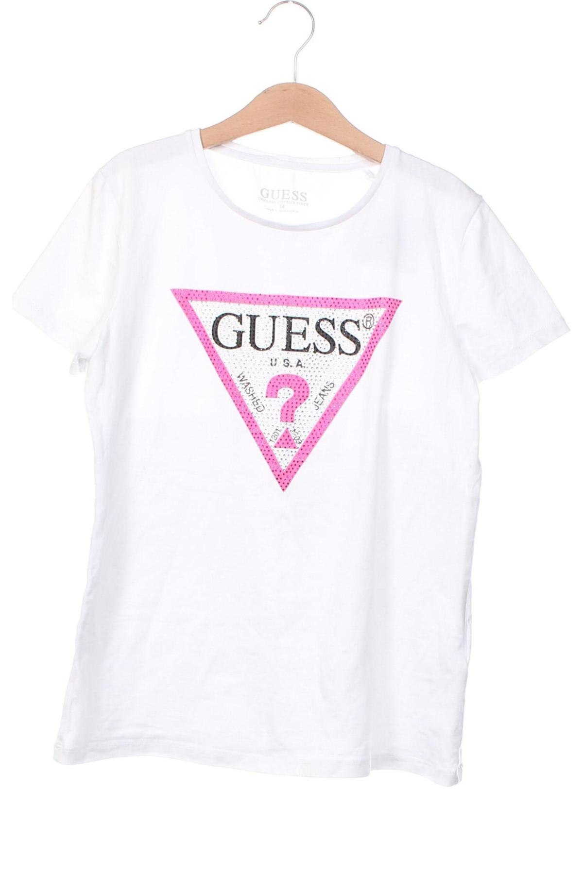 Детска тениска Guess, Размер 13-14y/ 164-168 см, Цвят Бял, Цена 20,00 лв.