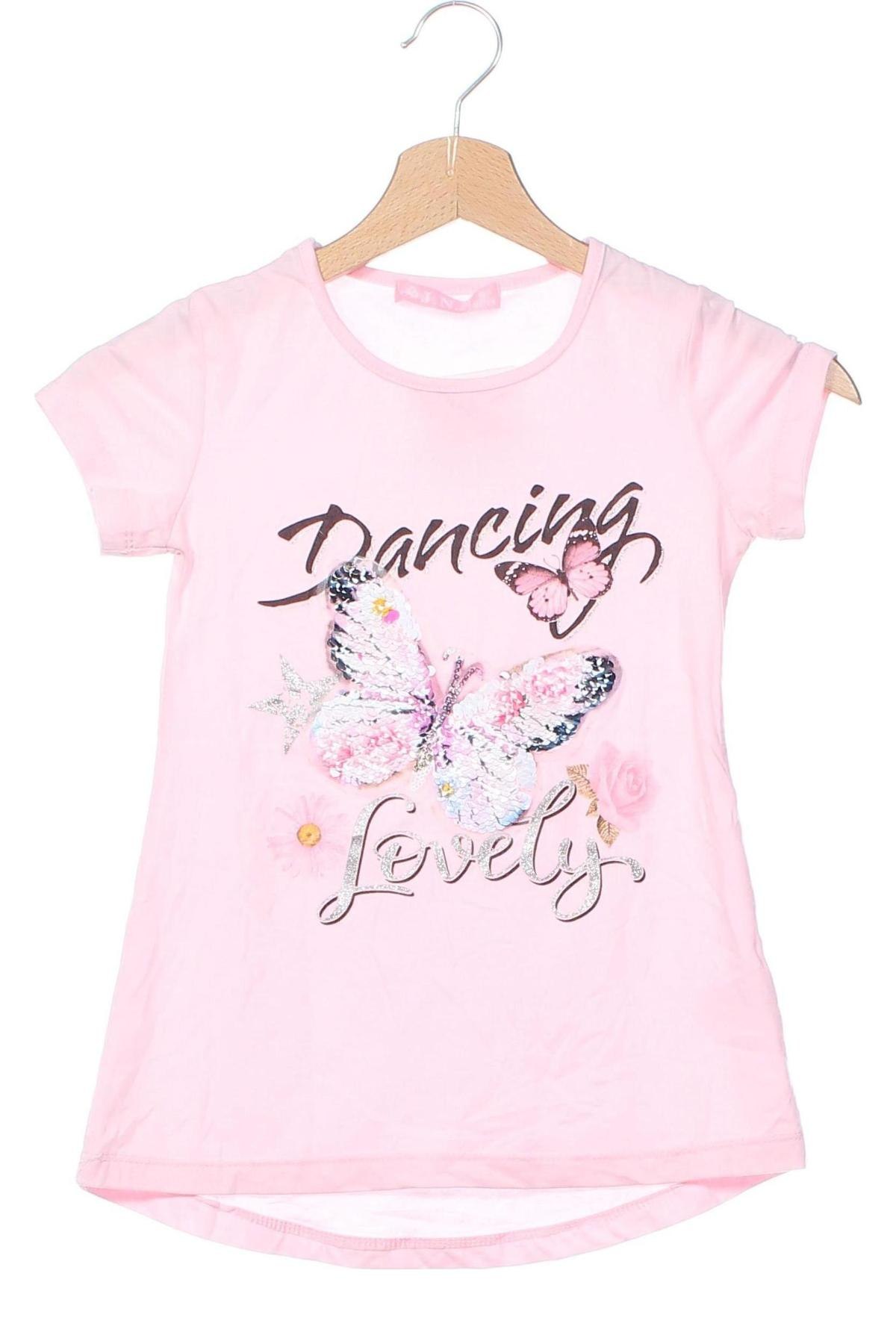 Dziecięcy T-shirt JNS, Rozmiar 6-7y/ 122-128 cm, Kolor Różowy, Cena 29,49 zł