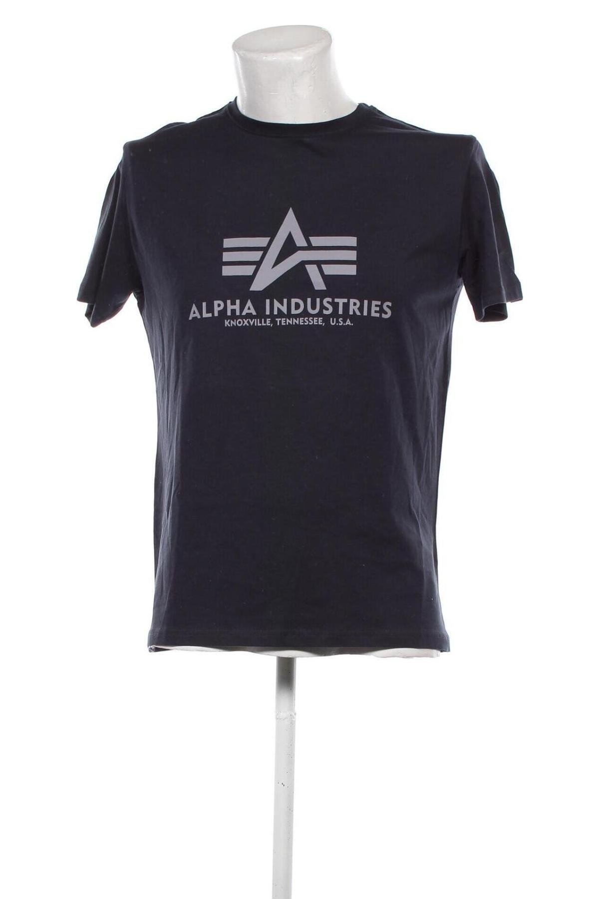 Herren T-Shirt Alpha Industries, Größe M, Farbe Blau, Preis 22,99 €