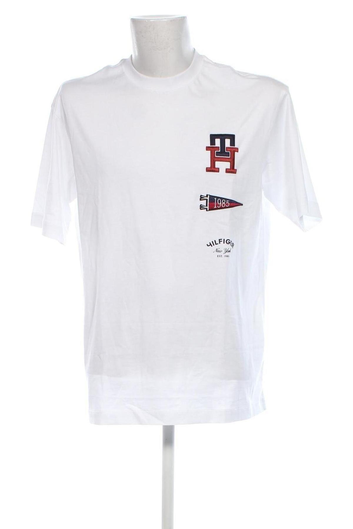 Męski T-shirt Tommy Hilfiger, Rozmiar L, Kolor Biały, Cena 205,49 zł