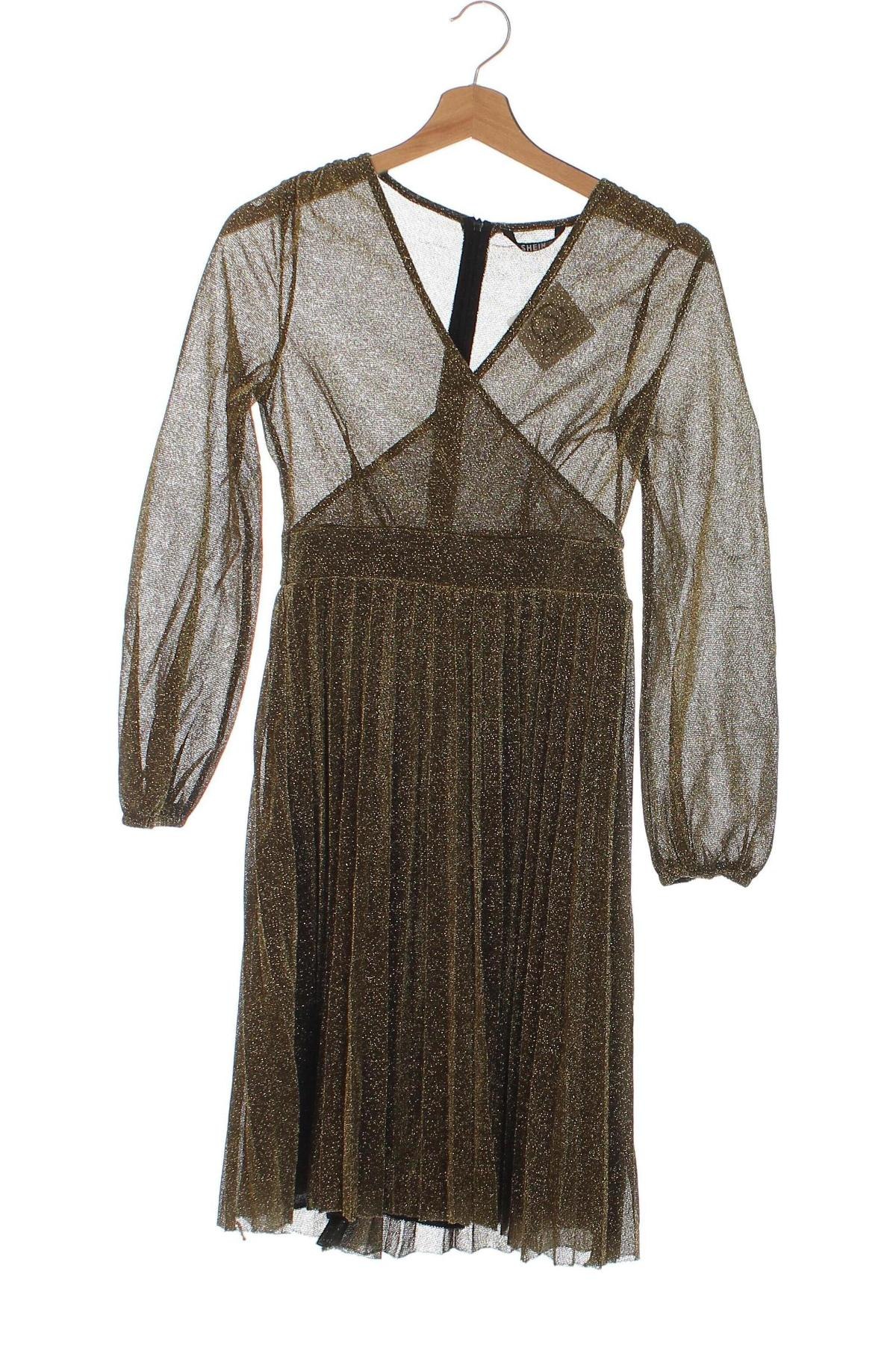 Kleid SHEIN, Größe XS, Farbe Golden, Preis 5,99 €