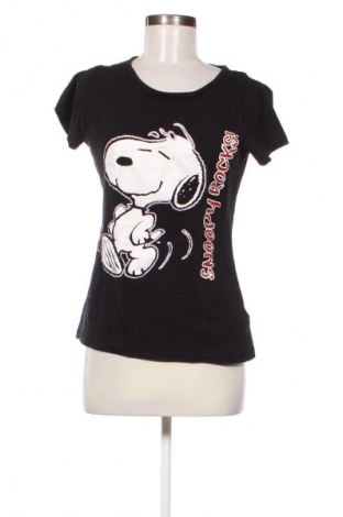 Дамска тениска Snoopy, Размер M, Цвят Черен, Цена 31,28 лв.