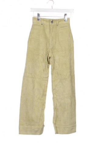 Pantaloni de velvet de femei Ghanda, Mărime XS, Culoare Verde, Preț 165,99 Lei