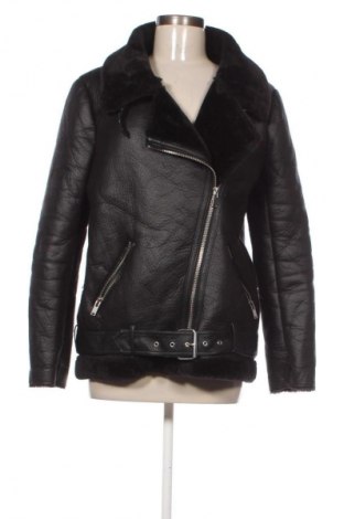 Дамско кожено яке Zara, Размер M, Цвят Черен, Цена 48,99 лв.