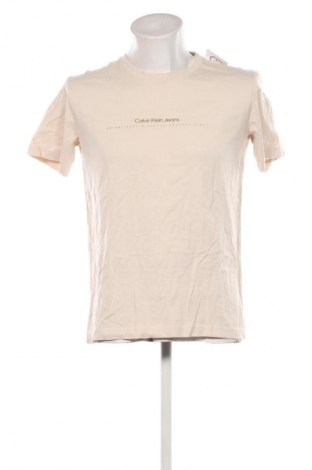 Herren T-Shirt Calvin Klein Jeans, Größe M, Farbe Beige, Preis € 23,99