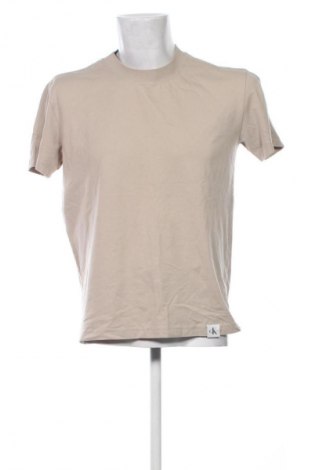 Herren T-Shirt Calvin Klein Jeans, Größe M, Farbe Beige, Preis 17,30 €