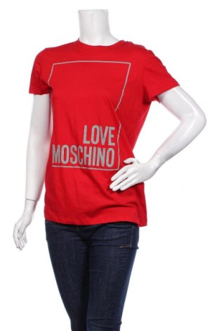 Дамска тениска Love Moschino, Размер M, Цвят Червен, 100% памук, Цена 175,75 лв.