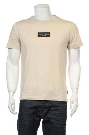 Pánské tričko  Calvin Klein, Velikost M, Barva Béžová, Bavlna, Cena  804,00 Kč