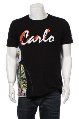 Мъжка тениска Carlo Colucci, Размер L, Цвят Черен, 92% памук, 8% еластан, Цена 102,00 лв.