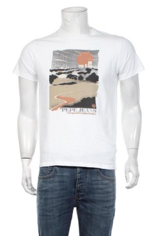 Мъжка тениска Pepe Jeans, Размер M, Цвят Бял, Памук, Цена 62,30 лв.