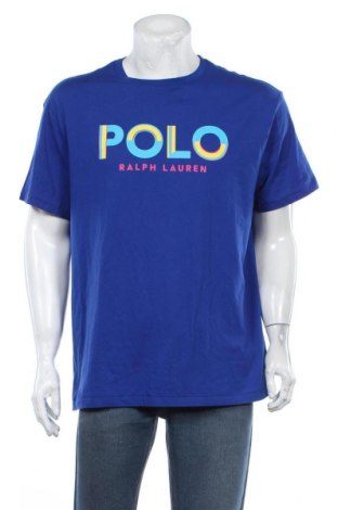Męski T-shirt Polo By Ralph Lauren, Rozmiar L, Kolor Niebieski, Bawełna, Cena 237,89 zł