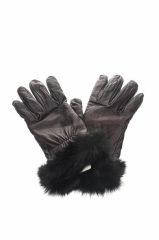 Ръкавици, Цвят Черен, Естествена кожа, естествен косъм, Цена 37,80 лв.