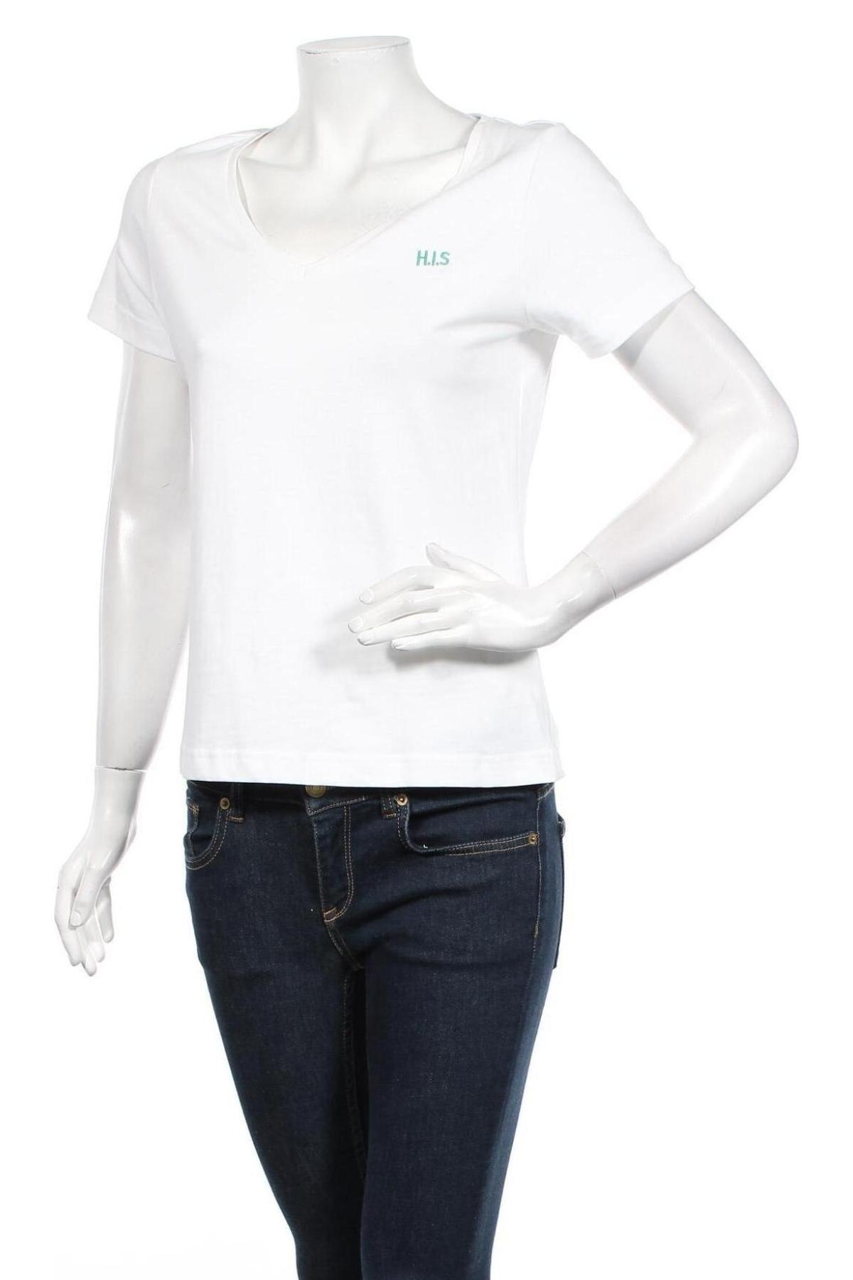 Γυναικείο t-shirt H.I.S, Μέγεθος XXS, Χρώμα Λευκό, Βαμβάκι, Τιμή 7,11 €