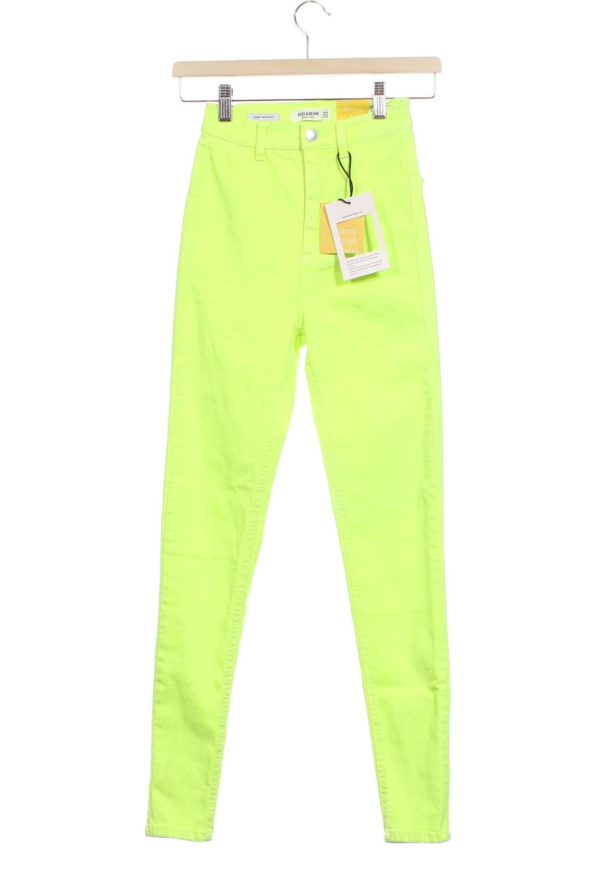 Дамски панталон Pull&Bear, Размер XS, Цвят Зелен, Цена 10,35 лв.