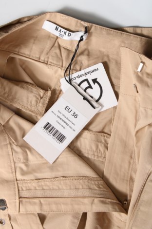 Γυναικείο παντελόνι NA-KD, Μέγεθος S, Χρώμα  Μπέζ, Τιμή 6,73 €