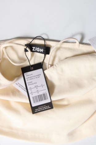 Γυναικείο αμάνικο μπλουζάκι Zign, Μέγεθος M, Χρώμα  Μπέζ, Τιμή 3,74 €