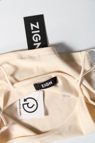 Γυναικείο αμάνικο μπλουζάκι Zign, Μέγεθος M, Χρώμα  Μπέζ, Τιμή 3,74 €