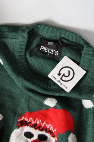 Дамски пуловер Pieces, Размер S, Цвят Зелен, Цена 54,00 лв.