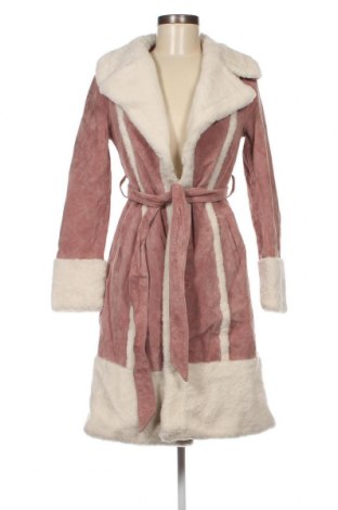 Дамско кожено палто Vero Moda, Размер M, Цвят Розов, Цена 109,62 лв.