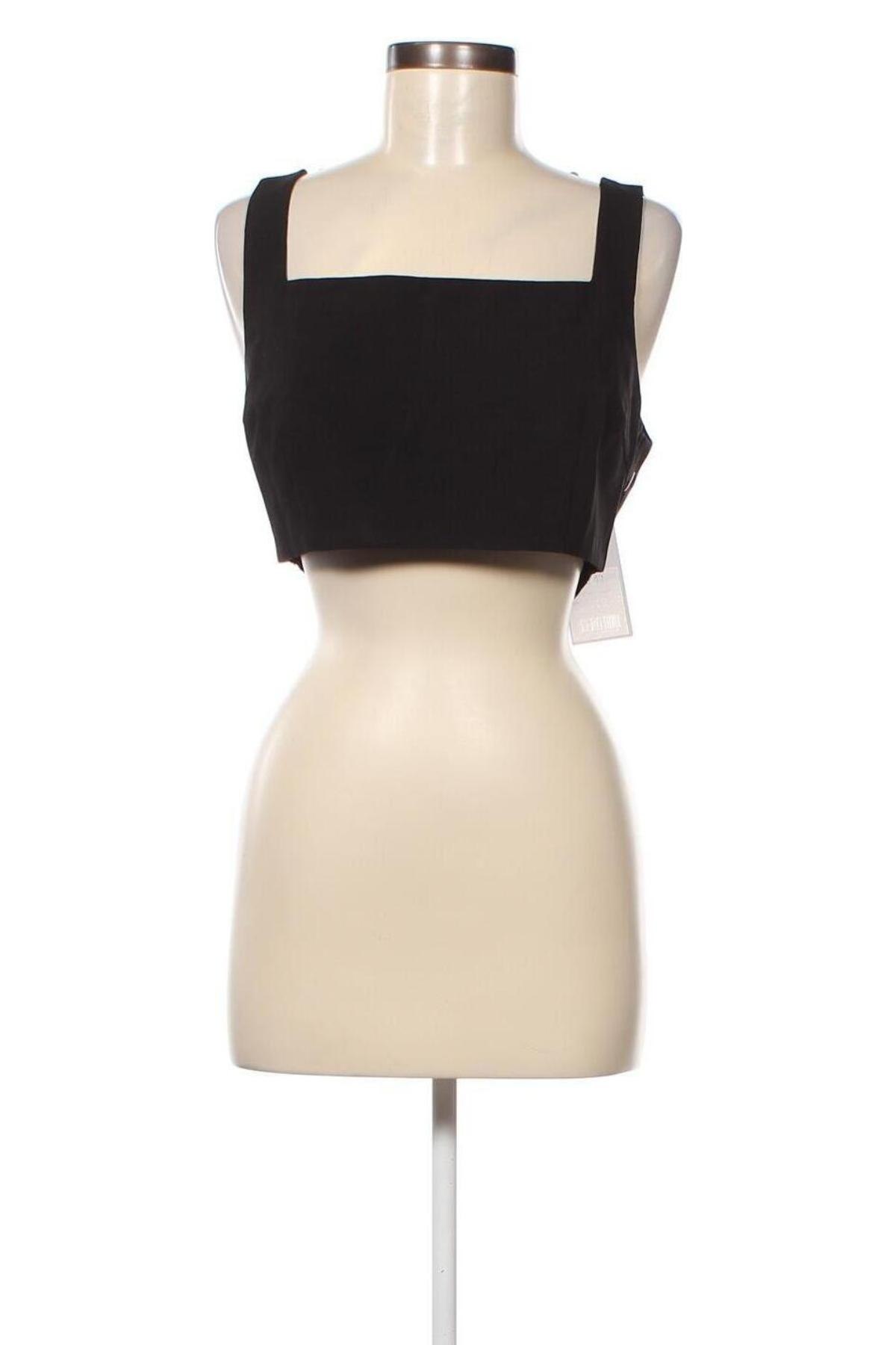 Γυναικείο αμάνικο μπλουζάκι NA-KD, Μέγεθος L, Χρώμα Μαύρο, Τιμή 14,95 €