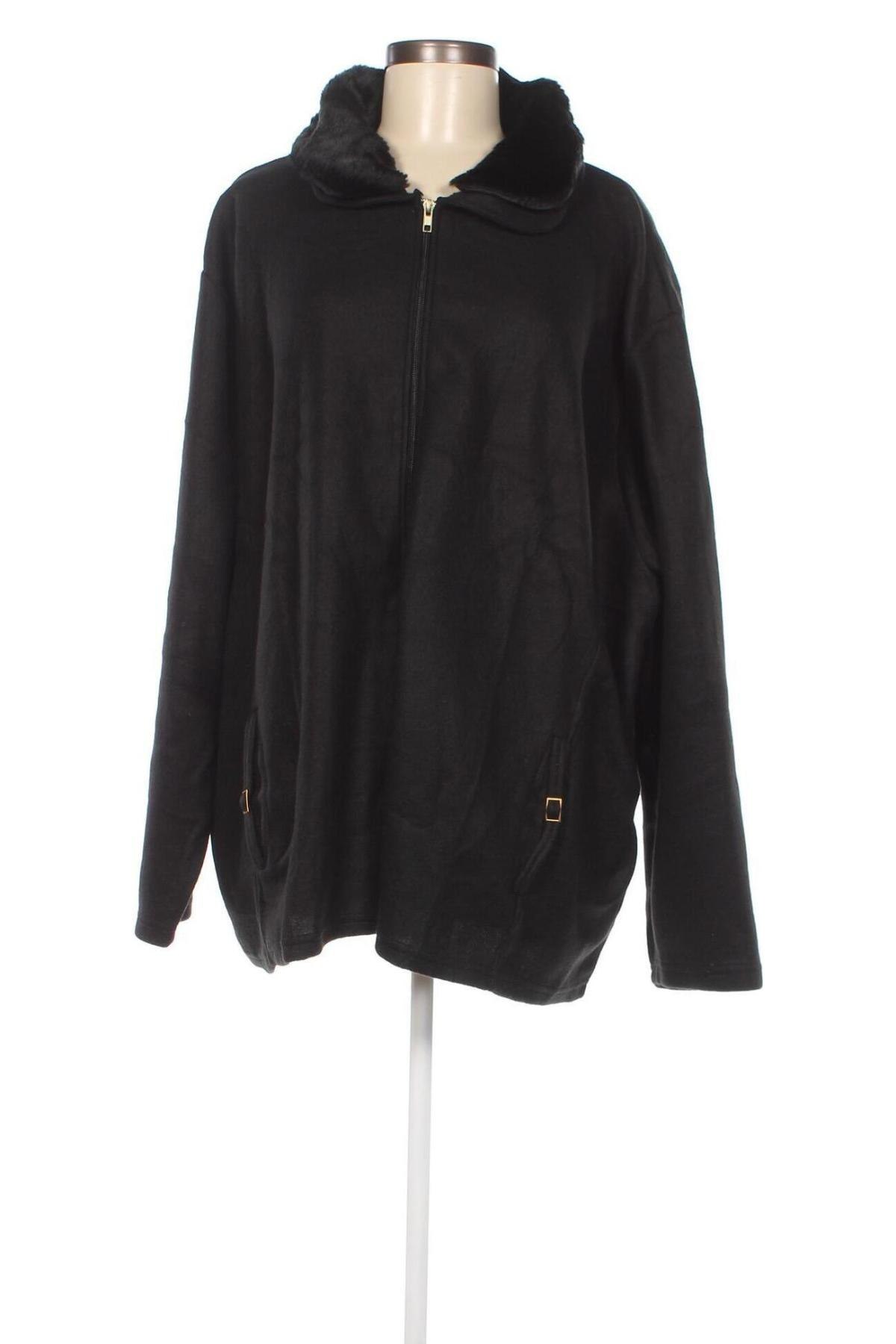 Γυναικείο μπουφάν fleece, Μέγεθος 4XL, Χρώμα Μαύρο, Τιμή 9,13 €