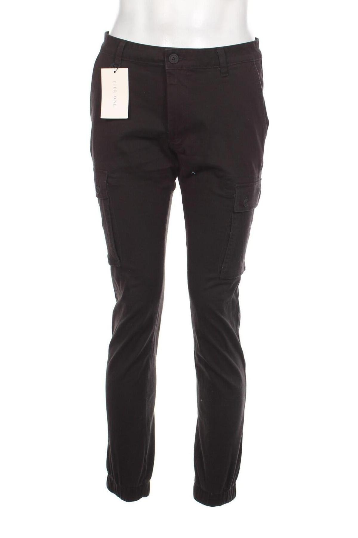 Мъжки панталон Pier One, Размер M, Цвят Черен, Цена 12,88 лв.