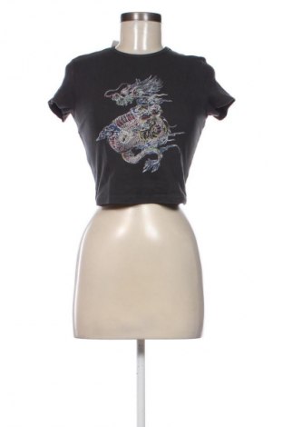 Damen T-Shirt Bershka, Größe M, Farbe Grau, Preis 8,70 €